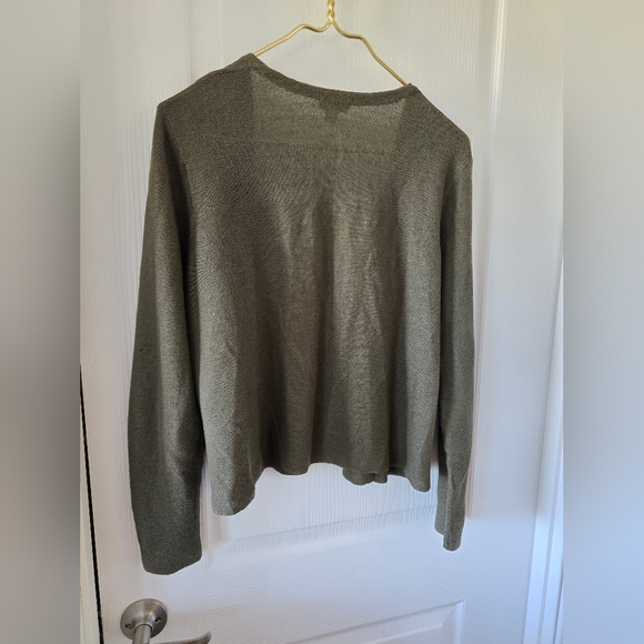 J. Jill Olive Green Open Cardigan. - Picture 3 of 8